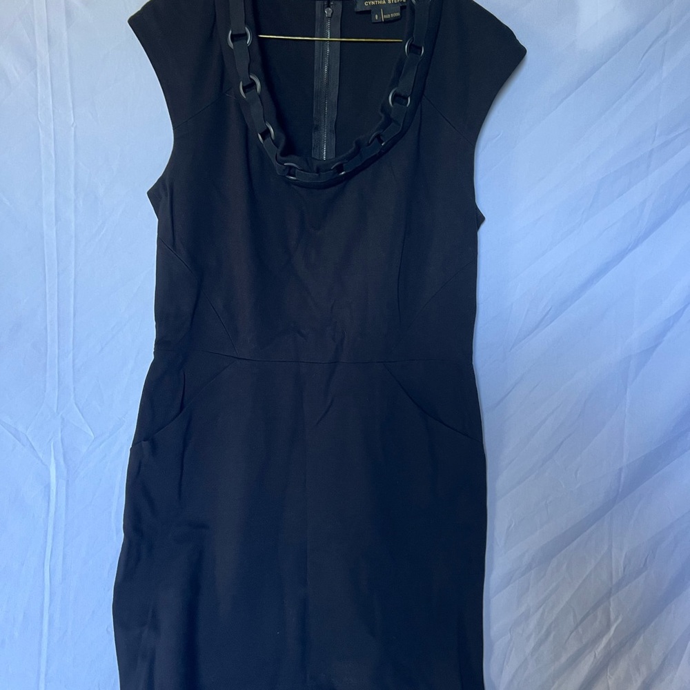 Cynthia Steffe Blue Sheath Dress Sleeveless Cowl Neck